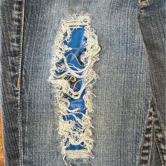 Vintage Y2K Bebe Kayla Boot Cut Jeans Rhinestone Logo on Seat Size 28 Modified - Picture 7 of 15